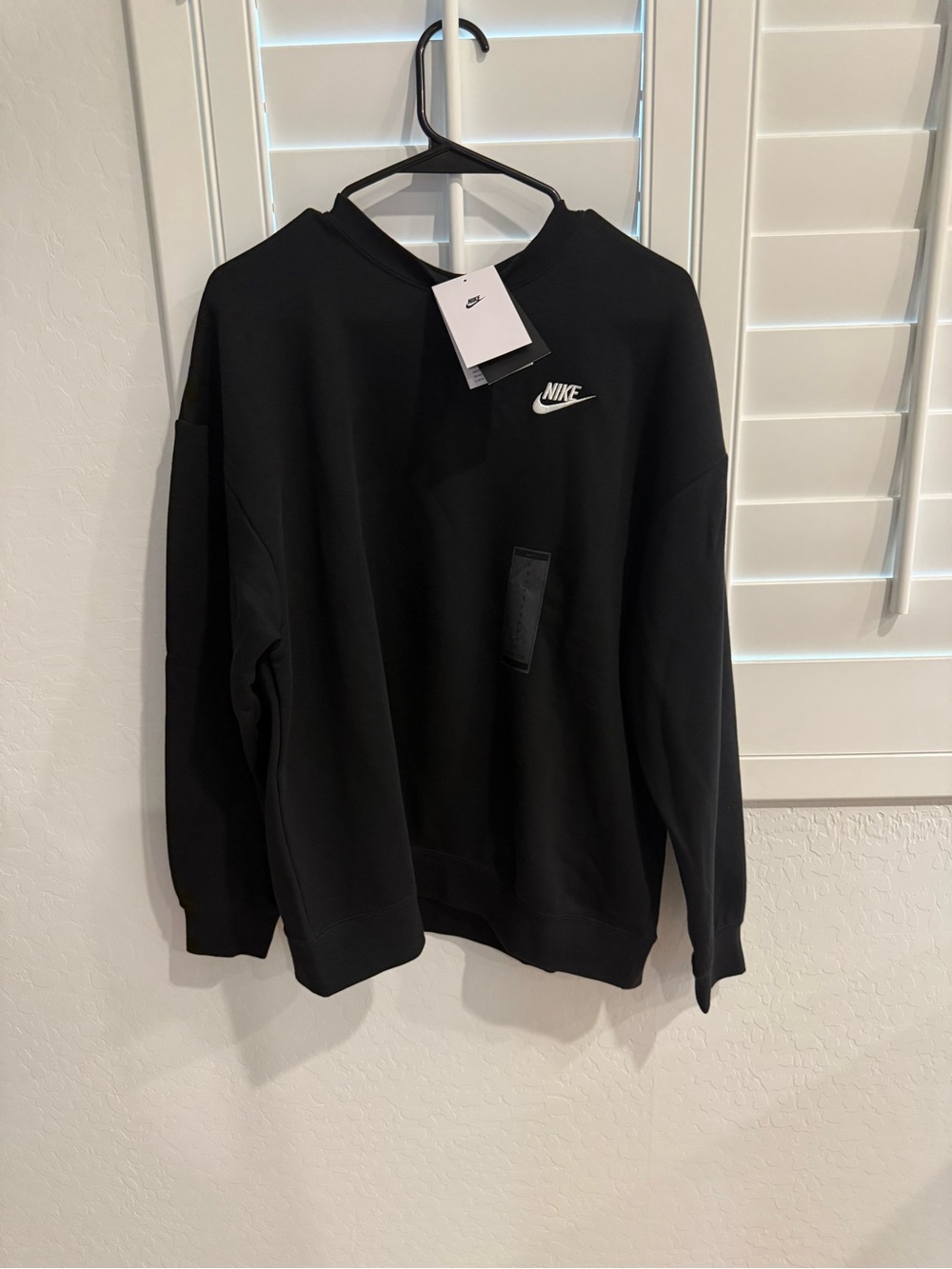 Nike Black Crewneck Sweatshirt with White Swoosh Logo